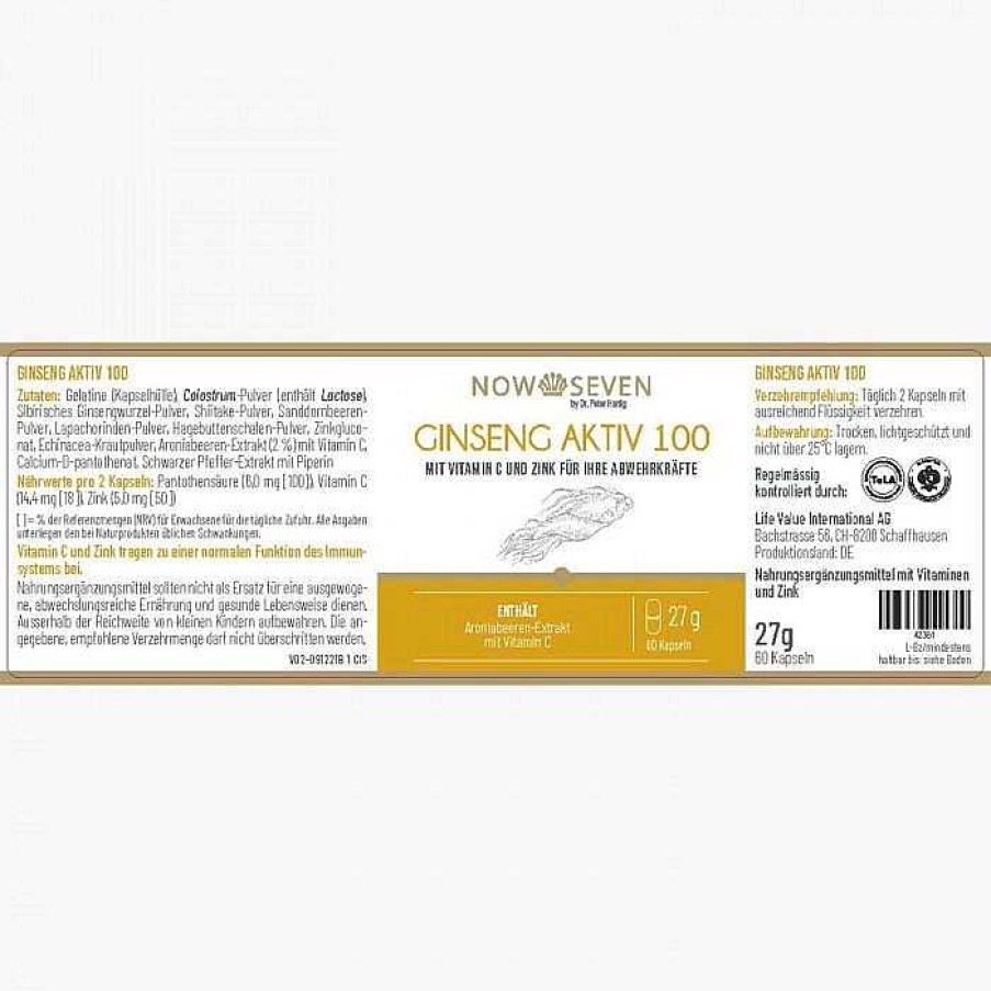 Fit & Vital NOW SEVEN by Dr. Peter Hartig | Ginseng Aktiv 100 Duo 2 X 60 Kapseln