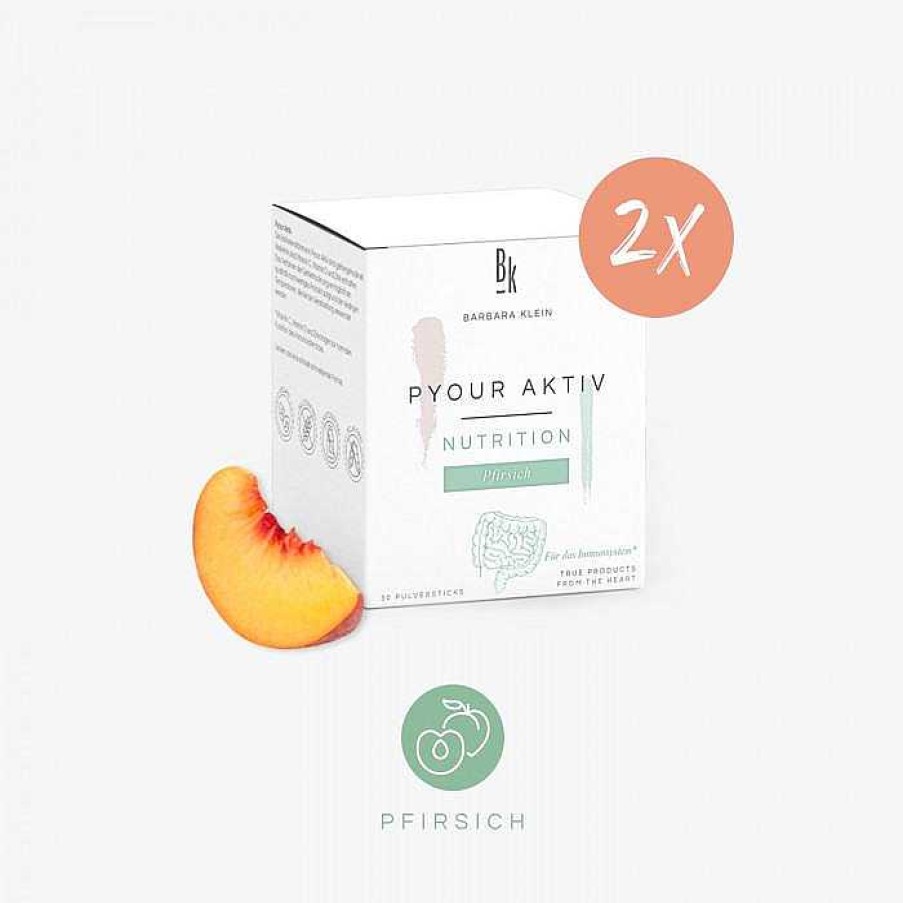 Fit & Vital BK NUTRITION by Barbara Klein | Pyour Aktiv Duo Pfirsich 2 X 30 Pulversticks