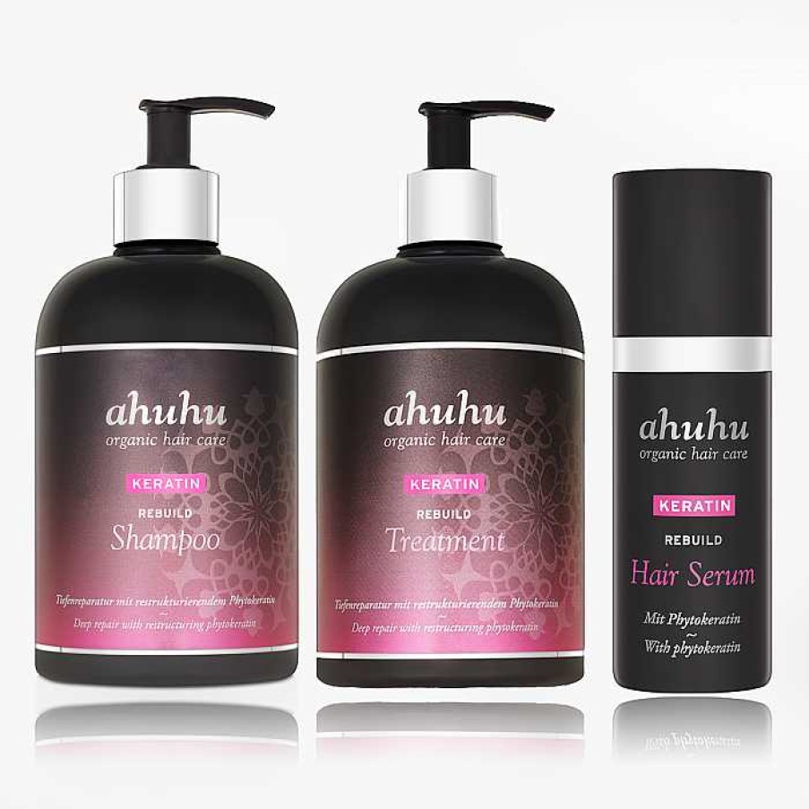 Beauty ahuhu | Keratin Rebuild Set 3-Teilig Shampoo 500 Ml + Treatment 500 Ml + Serum 30 Ml