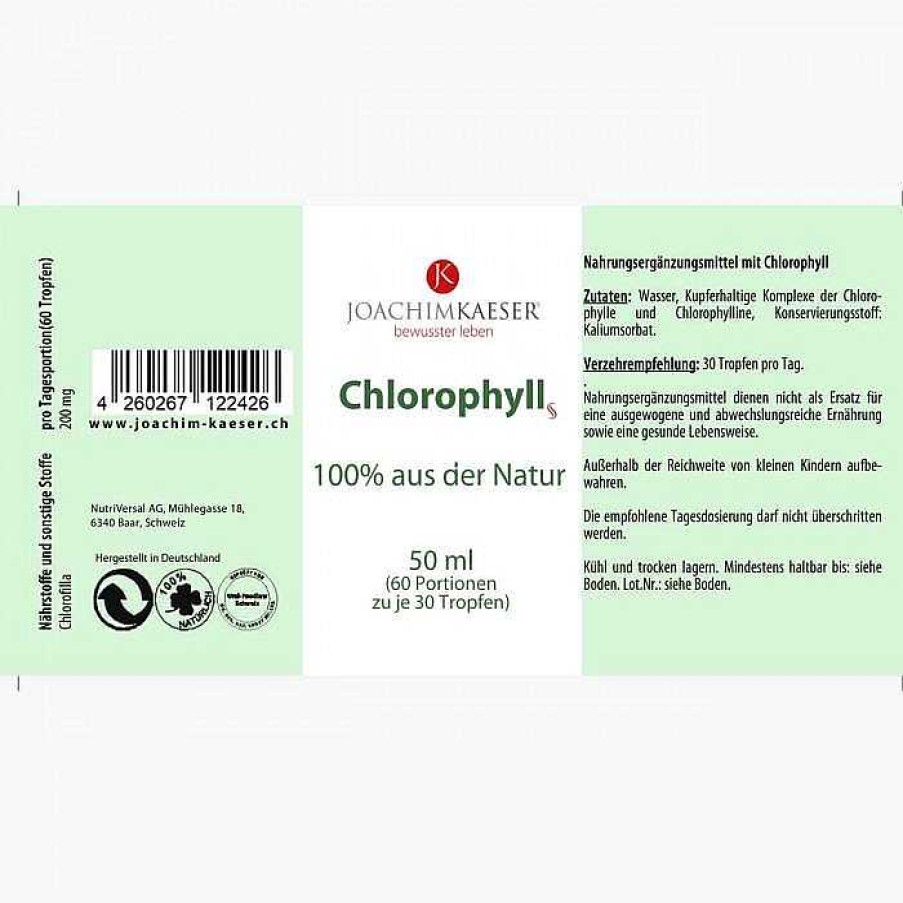 Fit & Vital Joachim Kaeser Allgemeines Wohlbefinden | Chlorophyll 50 Ml